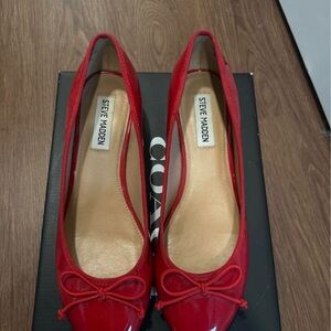 Steve Madden Red Flats with Bow Detail